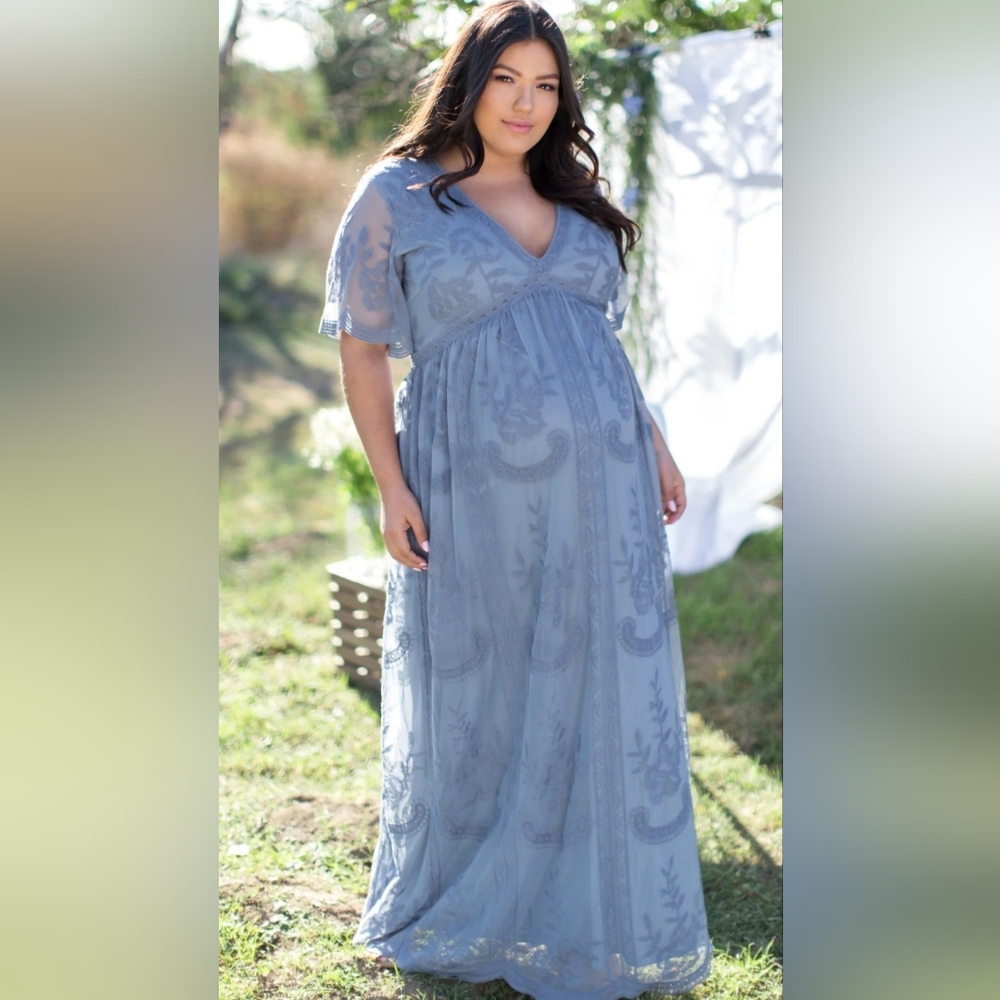 Pinkblush Maternity Lace Overlay Maxi Dress